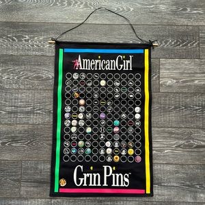 LIKE NEW AMERICAN GIRL DOLL GRIN PINS COLLECTION BANNER
